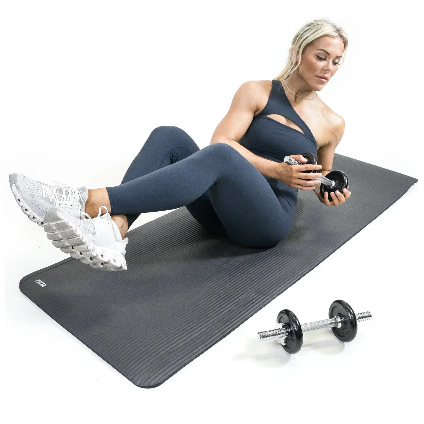 12mm Thick NBR Fitness Yoga Mat, Non-Slip Wide Exercise Mat, Portable Strap, Includes Carry Sling