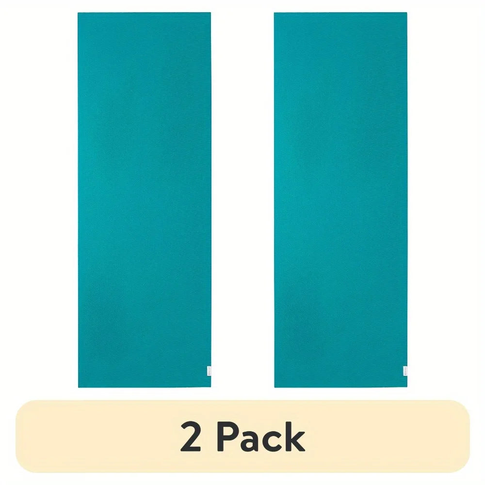 (2-Pack) No-Slip Yoga Mat Towel, Super Absorbent & Grippy for Hot Pilates & Sweaty Workouts.