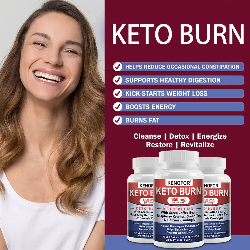 Keto Burn, Control and Weight Management. , Green Coffee Bean, Raspberry Ketone and Green Tea Extract To Support Fat Burning