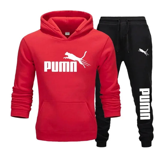 New autumn and winter men's pullover hoodie + pants 2-piece fashionable and trendy fitness jogging casual sportswear set