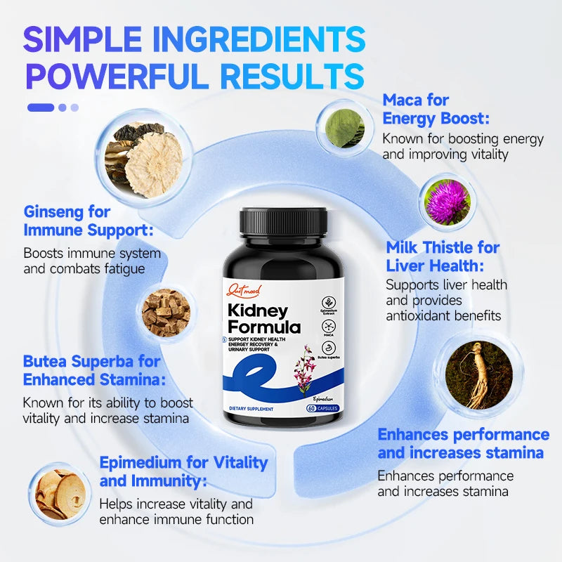 Quitmood Kidney Support Supplement - Kidney Cleanse, Detox & Repair for Men and Women