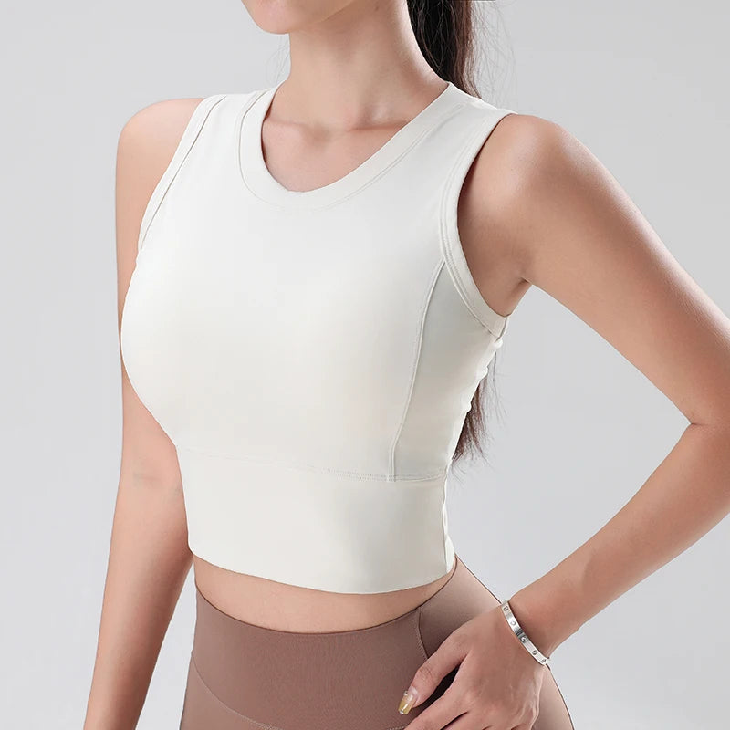 Women's Sports Tops Short Sleeve Gym Yoga Vest Underwear Gathering Shockproof Training Tops Training Clothing