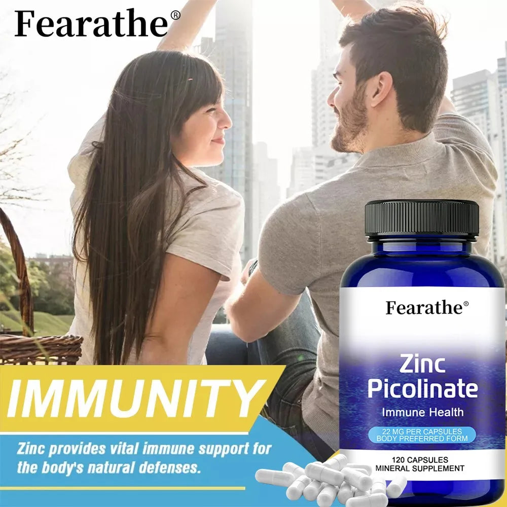 Zinc Picolinate Capsules 22mg - Immune Health, Antioxidant, High Absorption Zinc Supplement - High Potency, Non-GMO