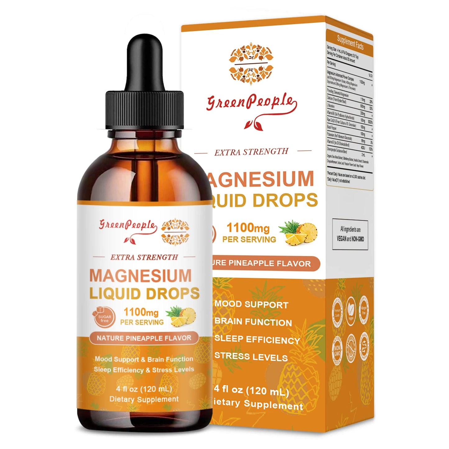 Magnesium Glycinate Liquid Drop Triple Magnesium Supplement with Magnesium Glycinate & Citrate for Calm Mood,Muscle & Sleep