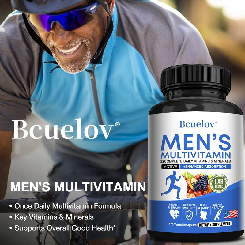 Men's Multivitamin - with Vitamins A, C, D, E & Zinc, High Absorption Supplement - Build Endurance & Muscle, 120 Tablets