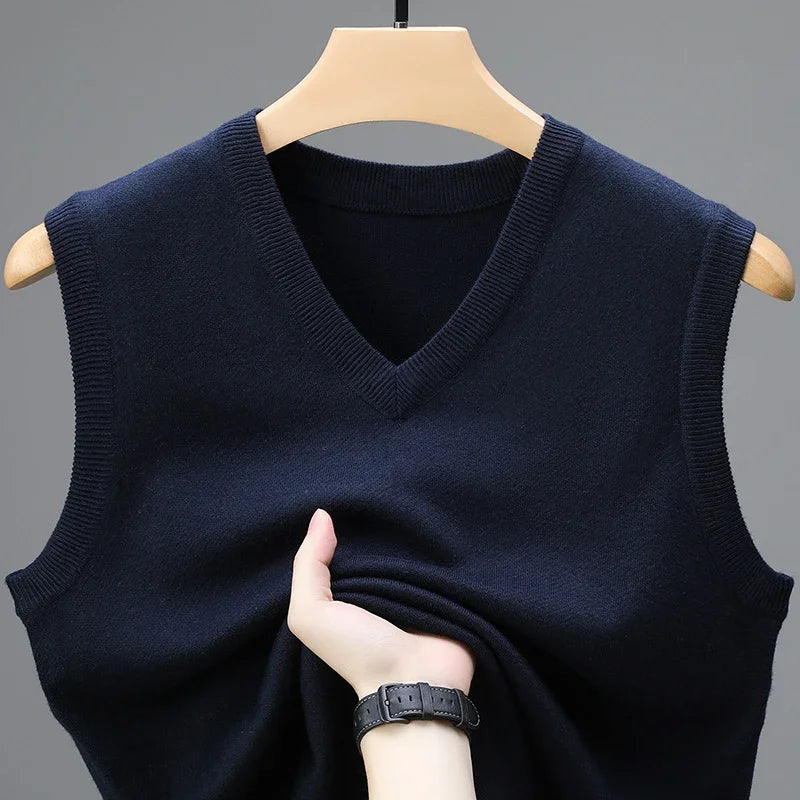 2025 Men's Casual Sweater Vest Warm Comfortable Autumn Winter Fashion Outerwear