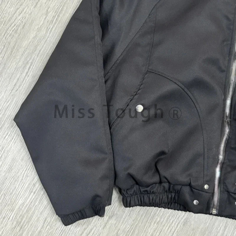 2025 Winter Black Elegant Vintage Jacket Woman Y2k Zip Up Hooded Design Harajuku Coat Female Loose Casual Korean Popular Clothes