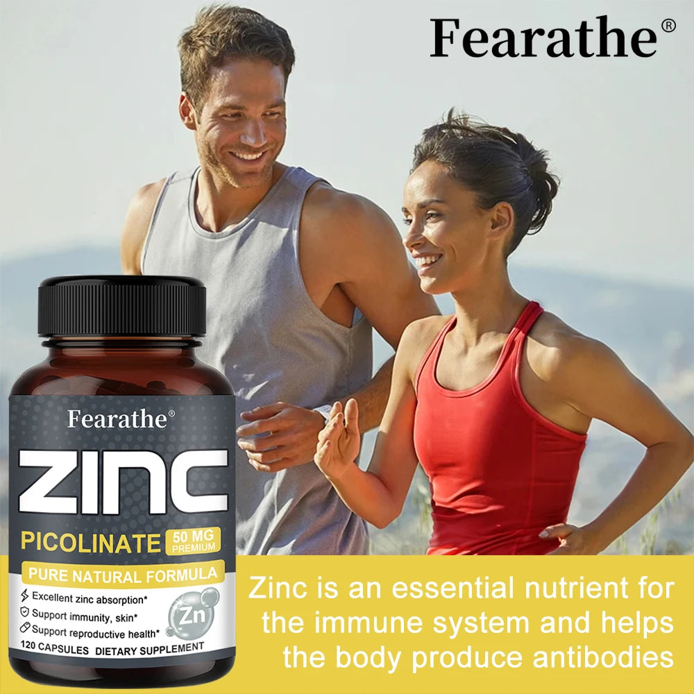 Zinc 50 Mg - High Potency Pure Zinc Supplement, Boosts Immune Function, Promotes Healthy Skin, and Promotes Bone Marrow Health