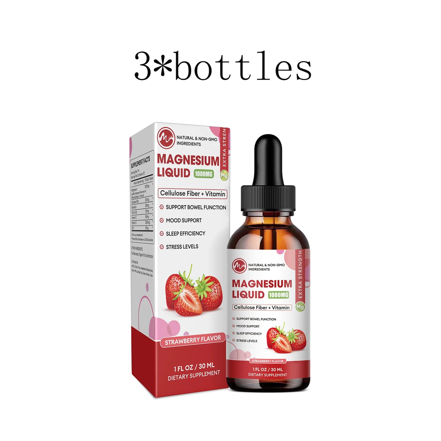 Magnesium Glycinate Liquid Drop, Sleep Support Vegan Non-GMO 30Ml