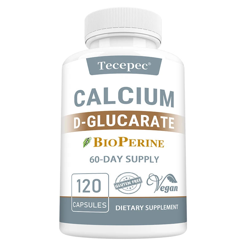 Calcium D-Gluconate Capsules - for Liver Detox & Cleansing, Fat Burning, Prostate, Metabolism, Antioxidant, Non-GMO