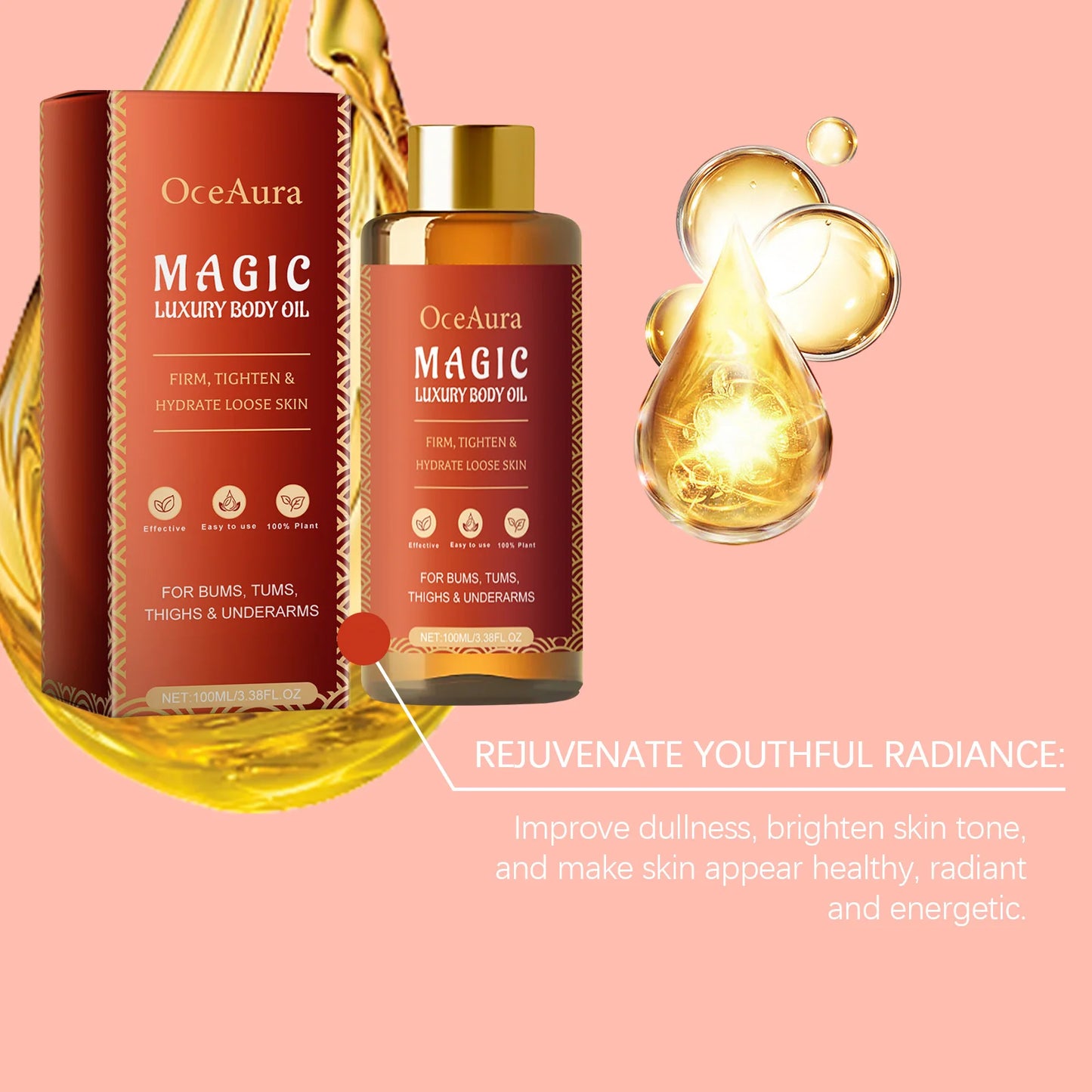 Body Firming Oil Deep Moisturizing Improve Sagging Skin Tightening Increase Elasticity Nourishing Magic Luxury Body Care 100ml