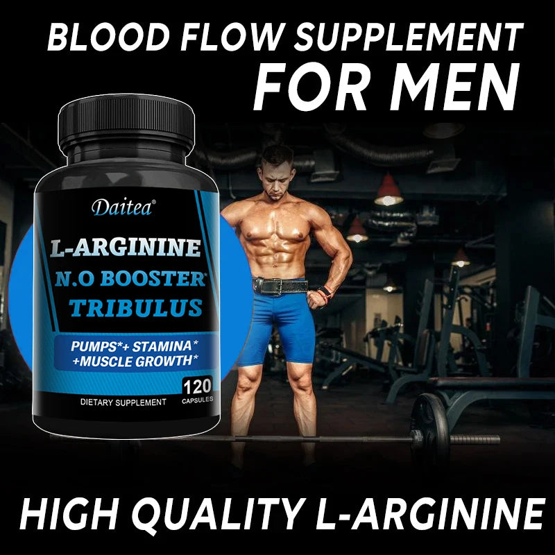 Male Strength Supplement - Contains Vitamins and Minerals to Support Male Energy, Muscle Mass and Blood Flow, 120 Capsules