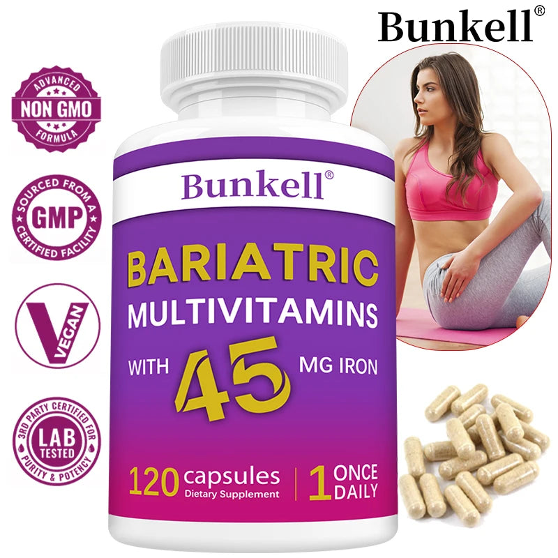 Multivitamin with 45 mg Iron, Weight Management Capsules, Supports Burning Belly Fat, Weight Management, 120 Capsules