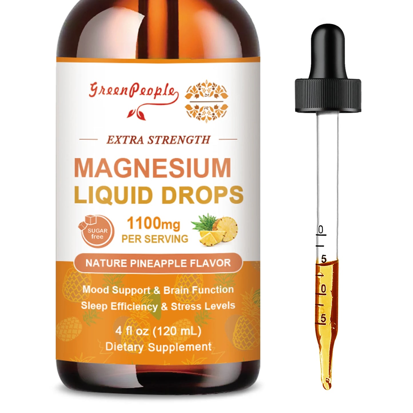 Magnesium Glycinate Liquid Drop Triple Magnesium Supplement with Magnesium Glycinate & Citrate for Calm Mood,Muscle & Sleep