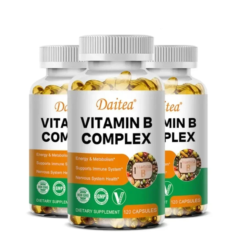 B Vitamin Supplements, Including Folic Acid and Biotin, To Support Heart and Nervous System Health, Energy Metabolism