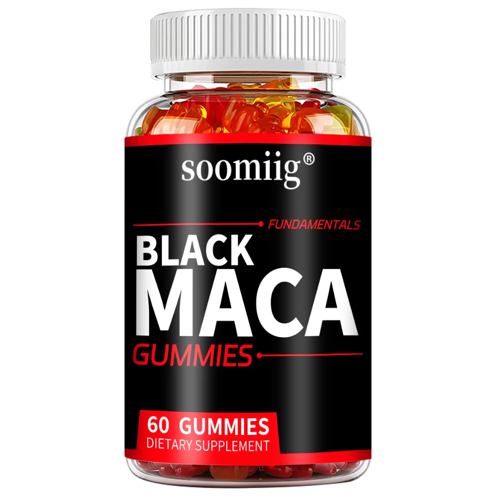 Black Maca Extract Gummies, Balance Energy and Reproductive Health, Enhance Endurance, Workout Supplement