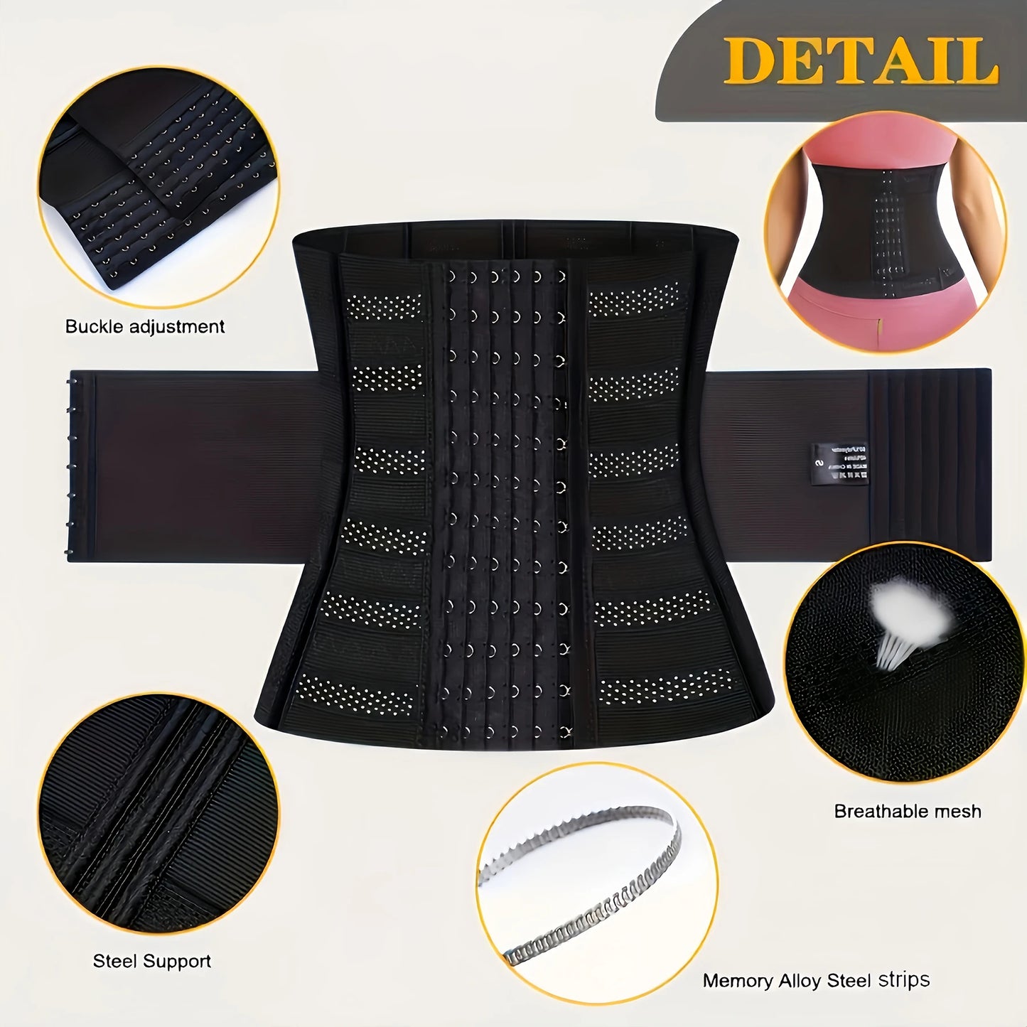 Waist Trainer for Women Underbust Waist Cincher Corset Tummy Control Sport Girdle Hourglass Body Shaper