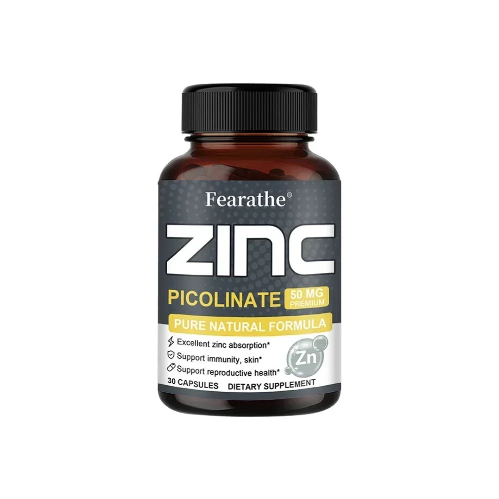 Zinc 50 Mg - High Potency Pure Zinc Supplement, Boosts Immune Function, Promotes Healthy Skin, and Promotes Bone Marrow Health