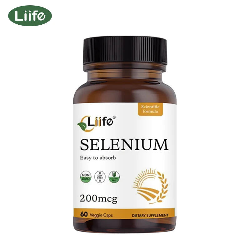 Liife Selenium 60 Caps - Antioxidant, Cell & Cognitive Support, Essential Trace Elements for Men & Women