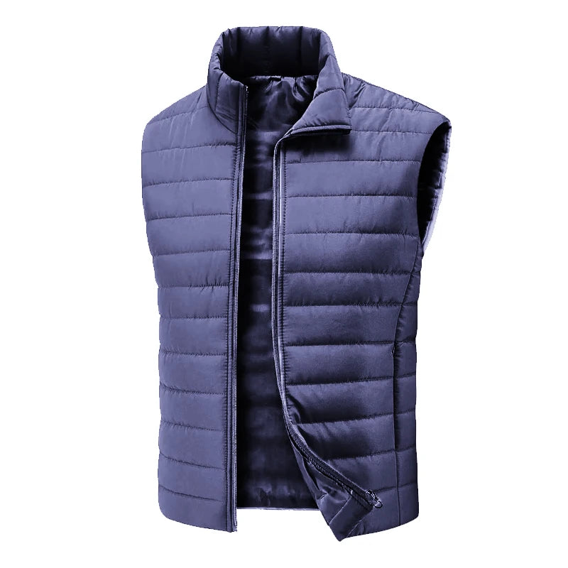 Animal Game Men's Casual Vest Lightweight Sleeveless Jacket Zipper Outerwear Vest Outdoor Warm Vest with Pockets Work Coats