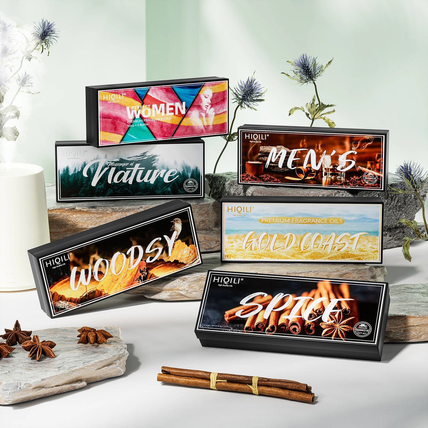 Fragrance Oil Set, 6 PCS*10mL Pure Perfume Oil Set for Gift Aromatherapy Diffuser DIY Perfume Candle Soap Making