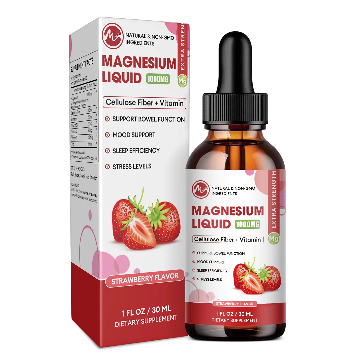 Magnesium Glycinate Liquid Drop, Sleep Support Vegan Non-GMO 30Ml
