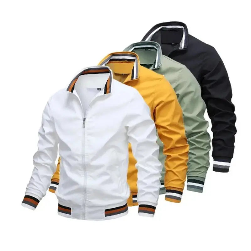 Men Windbreaker Jacket White Casual Jacket Fashion Men Outdoor Waterproof Sports Coat Spring Summer Bomber jacket Men Clothing
