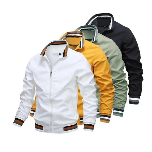Men Windbreaker Jacket White Casual Jacket Fashion Men Outdoor Waterproof Sports Coat Spring Summer Bomber jacket Men Clothing
