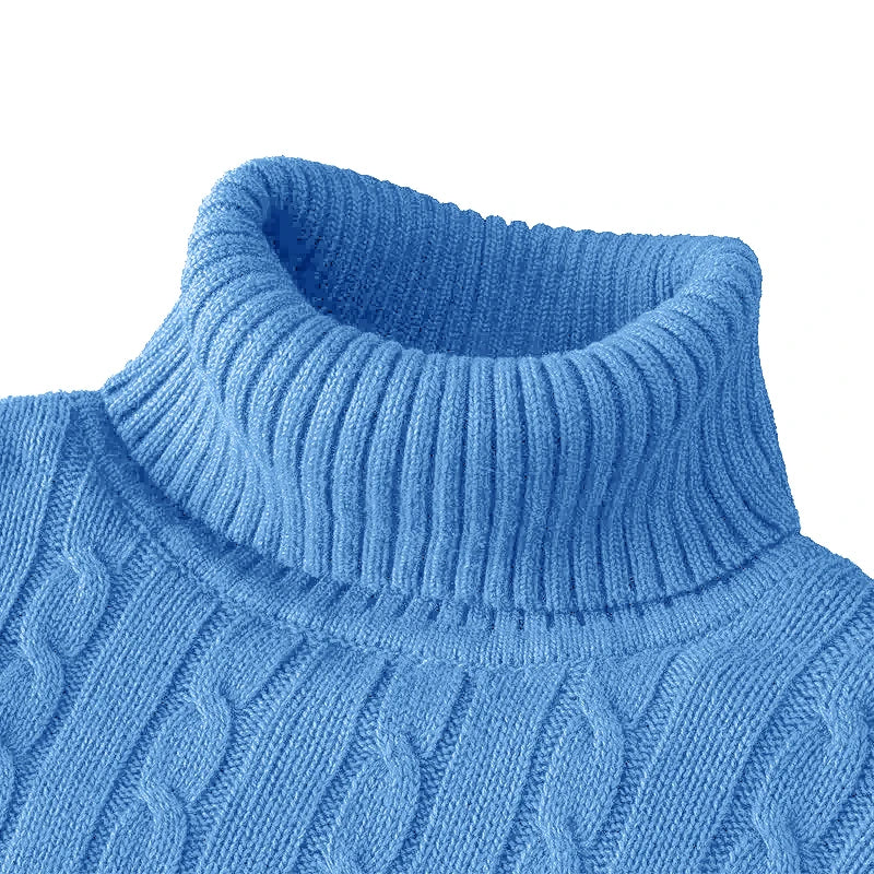Outdoor Men's Long Sleeve Knitted Sweaters Slim Fit Turtleneck Sweater Casual Pullover Sweater Winter Basic Heavyweight Top