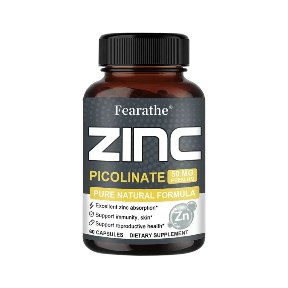 Zinc 50 Mg - High Potency Pure Zinc Supplement, Boosts Immune Function, Promotes Healthy Skin, and Promotes Bone Marrow Health