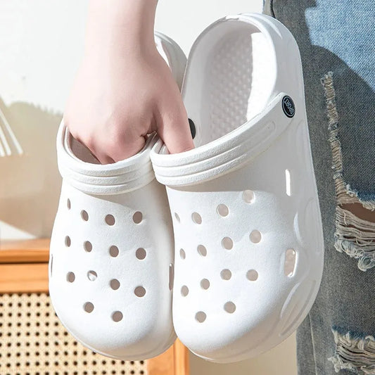 Summer Hollow Out Closed Toe Non-slip Sandals Soft Bottom SandalsMen Lightweight Thick-soled Garden Shoes