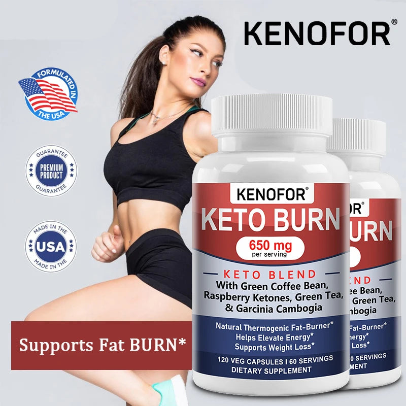 Keto Burn, Control and Weight Management. , Green Coffee Bean, Raspberry Ketone and Green Tea Extract To Support Fat Burning