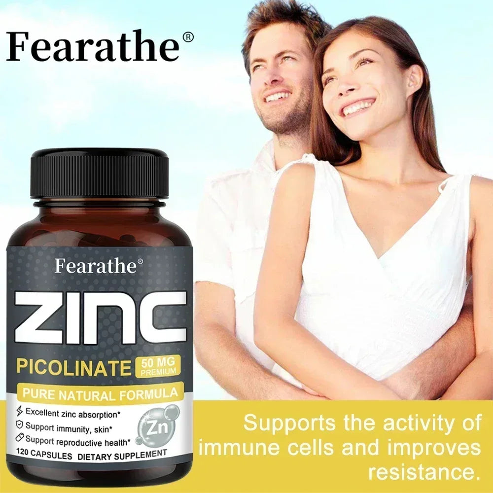 Zinc 50 Mg - High Potency Pure Zinc Supplement, Boosts Immune Function, Promotes Healthy Skin, and Promotes Bone Marrow Health
