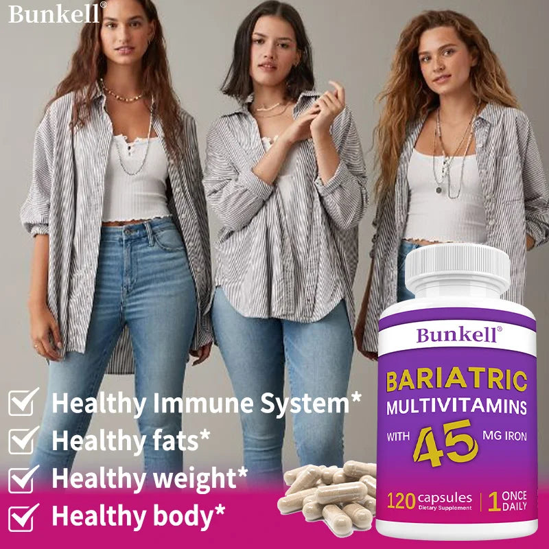 Multivitamin with 45 mg Iron, Weight Management Capsules, Supports Burning Belly Fat, Weight Management, 120 Capsules