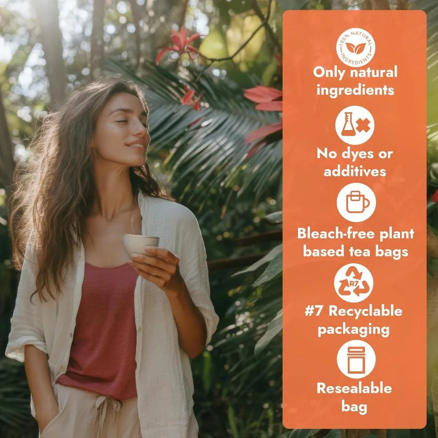 120 Tea Bags Ginger Turmeric Cinnamon Tea Bags Supports Immune Health Aids Digestion 100% Natural Ingredients Blended Herbal Te