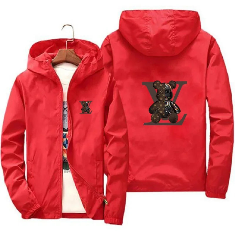 Spring and autumn casual printed zipper hooded jacket, fashionable new windproof and waterproof men's outdoor sportswear