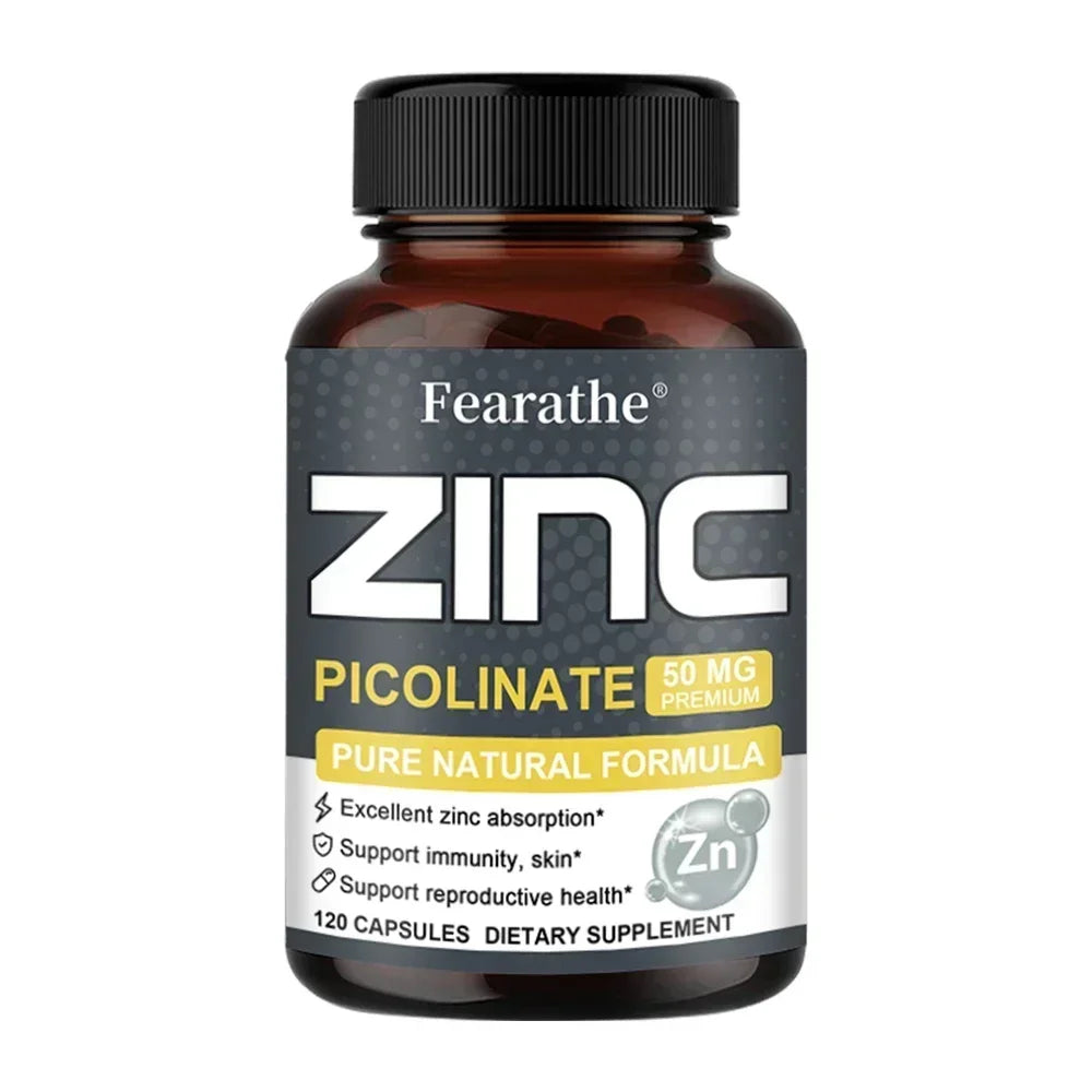 Zinc 50 Mg - High Potency Pure Zinc Supplement, Boosts Immune Function, Promotes Healthy Skin, and Promotes Bone Marrow Health