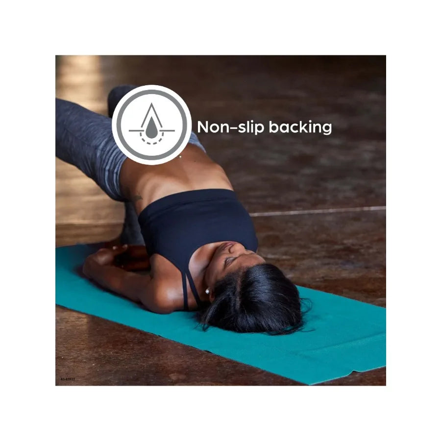 (2-Pack) No-Slip Yoga Mat Towel, Super Absorbent & Grippy for Hot Pilates & Sweaty Workouts.