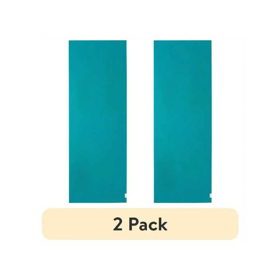 (2-Pack) No-Slip Yoga Mat Towel, Super Absorbent & Grippy for Hot Pilates & Sweaty Workouts.