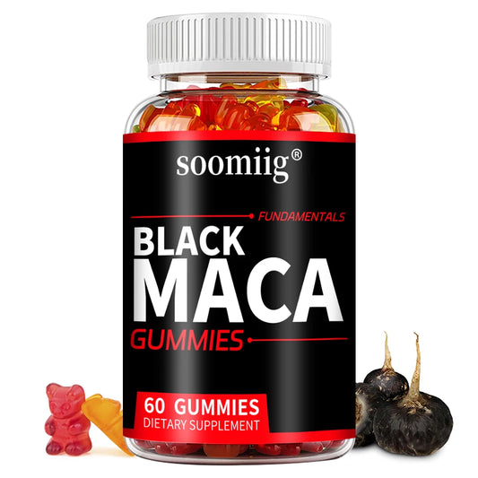 Black Maca Extract Gummies, Balance Energy and Reproductive Health, Enhance Endurance, Workout Supplement