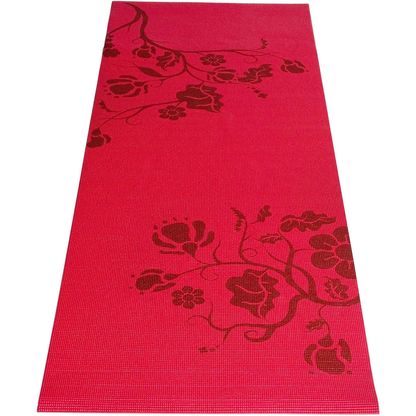 Yoga mat, fitness mat, non-slip surface, 24 x 68 inches, 5 mm, extra thick but lightweight, red. yoga mat thick