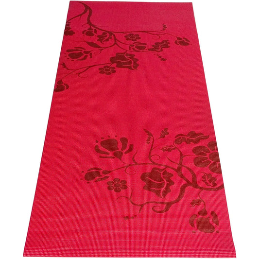 Yoga mat, fitness mat, non-slip surface, 24 x 68 inches, 5 mm, extra thick but lightweight, red. yoga mat thick