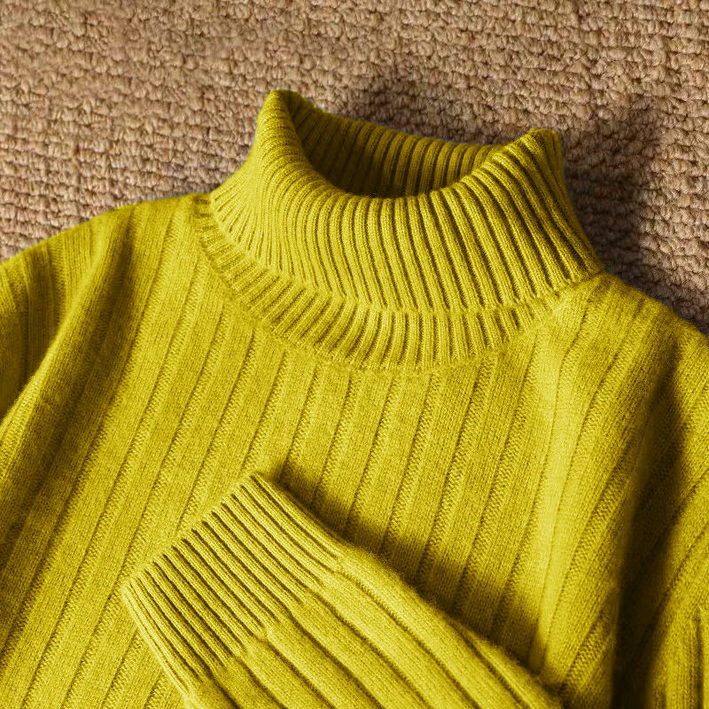 Animal Game Men's Long Turtleneck Stripes Sweater Casual Knitwear Pullover Sweaters Outdoor Warm Thick Heavyweight Cold Blouse