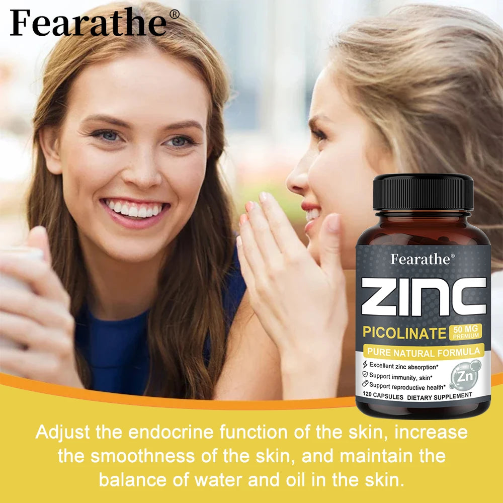Zinc 50 Mg - High Potency Pure Zinc Supplement, Boosts Immune Function, Promotes Healthy Skin, and Promotes Bone Marrow Health