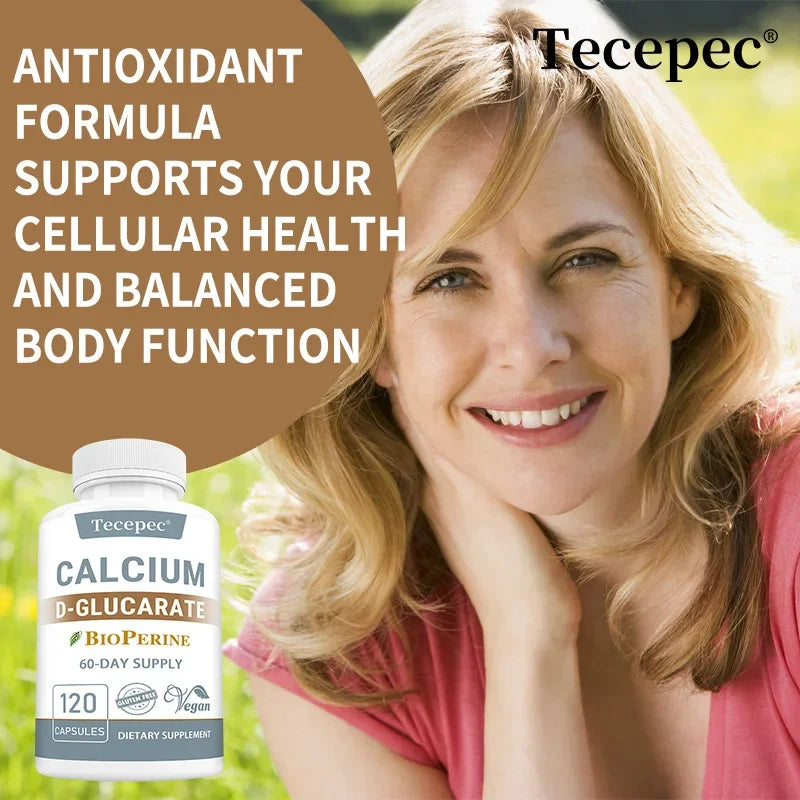 Calcium D-Gluconate Capsules - for Liver Detox & Cleansing, Fat Burning, Prostate, Metabolism, Antioxidant, Non-GMO